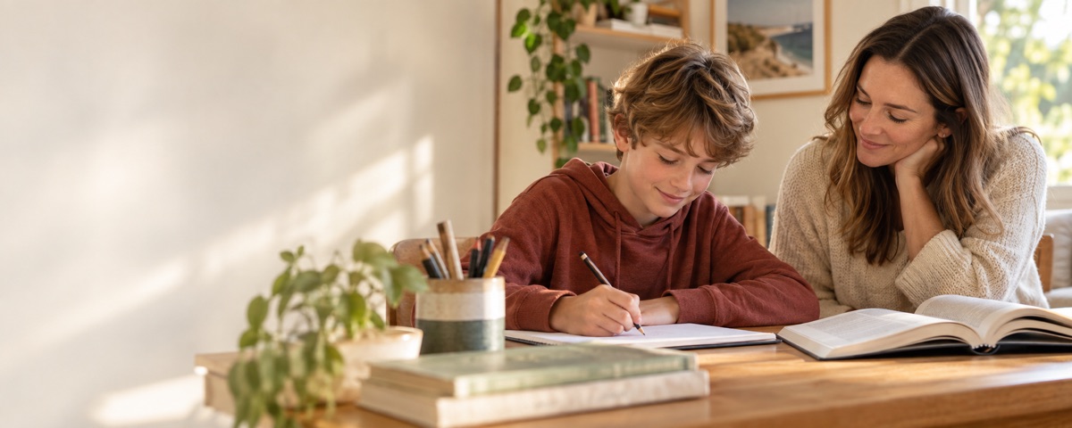 A child reading with an adult sitting alongside